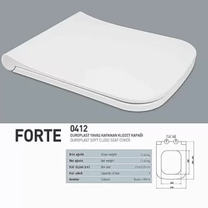 NKP Forte Duroplast Yavaş Kapanan Klozet Kapağı 0412