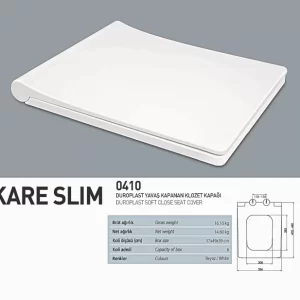 Nkp Kare Slim Duroplast Yavaş Kapanır Klozet Kapağı 0410